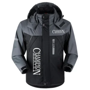 Champion Exclusive Logo Outdoor Charging Suit Plush Waterproof Windproof Jacket Detachable Hood HCPDPCS1409CHZ