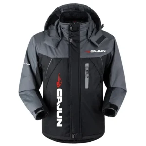 Cajun Exclusive Logo Outdoor Charging Suit Plush Waterproof Windproof Jacket Detachable Hood HCPDPCS1409CJZ