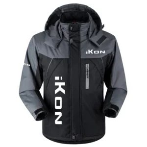 iKon Exclusive Logo Outdoor Charging Suit Plush Waterproof Windproof Jacket Detachable Hood HCPDPCS1409IBZ