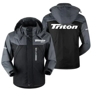 Triton Exclusive Logo Outdoor Charging Suit Plush Waterproof Windproof Jacket Detachable Hood HCPDPCS1409TBZB