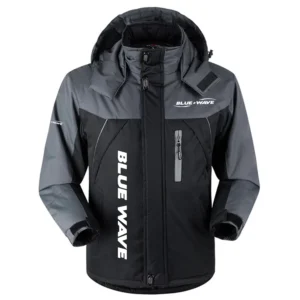 Blue Wave Exclusive Logo Outdoor Charging Suit Plush Waterproof Windproof Jacket Detachable Hood TTPDPCS2409BVZ