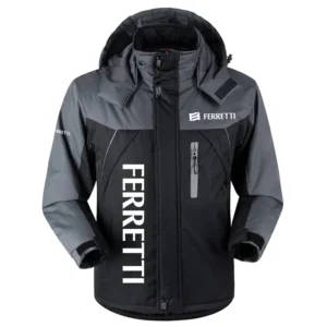 Ferretti Exclusive Logo Outdoor Charging Suit Plush Waterproof Windproof Jacket Detachable Hood TTPDPCS2409FTZ
