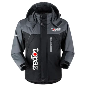 Topaz Exclusive Logo Outdoor Charging Suit Plush Waterproof Windproof Jacket Detachable Hood TTPDPCS2409TPZ