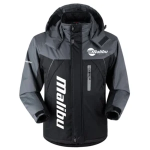 Malibu Exclusive Logo Outdoor Charging Suit Plush Waterproof Windproof Jacket Detachable Hood TTPDPCS2409MLZ