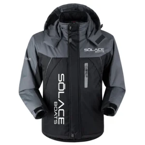 Solace Exclusive Logo Outdoor Charging Suit Plush Waterproof Windproof Jacket Detachable Hood TTPDPCS2409SLBZ
