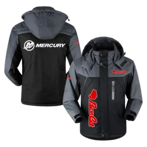 Bass Cat Mercury Exclusive Logo Outdoor Charging Suit Plush Waterproof Windproof Jacket Detachable Hood HCPDPCS1409BCM