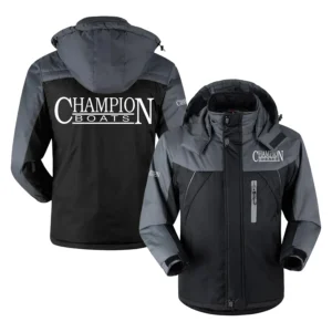 Champion Exclusive Logo Outdoor Charging Suit Plush Waterproof Windproof Jacket Detachable Hood HCPDPCS1409CHZ-back