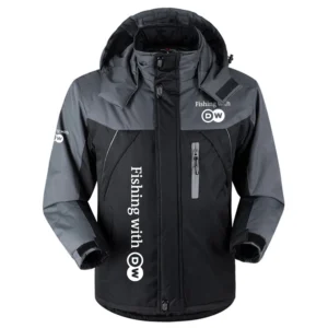 Fishing with DW Exclusive Logo Outdoor Charging Suit Plush Waterproof Windproof Jacket Detachable Hood TTPDPCS2409DWZ