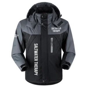 SALTWATER THERAPY Outdoor Charging Suit Plush Waterproof Windproof Jacket Detachable Hood TTPDPCS2409SZ