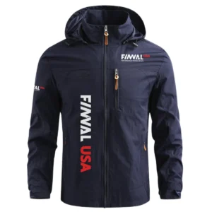 Finval Exclusive Logo Waterproof Windbreaker Jacket Detachable Hood TTFSWOJN2510FNUZ