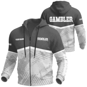 Gambler Exclusive Logo Waffle Zipper Hoodie TTFSWHZS3D081901GBZ