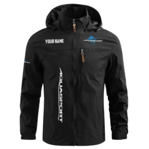 Aquasport Exclusive Logo Waterproof Outdoor Windbreaker Jacket Detachable Hood TTFSWOJNC2510ASZ