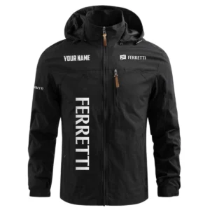Ferretti Exclusive Logo Waterproof Outdoor Windbreaker Jacket Detachable Hood TTFSWOJNC2510FTZ
