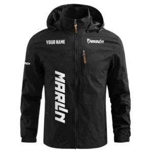 Marlin Exclusive Logo Waterproof Outdoor Windbreaker Jacket Detachable Hood TTFSWOJNC2510MALZ