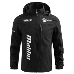 Malibu Exclusive Logo Waterproof Outdoor Windbreaker Jacket Detachable Hood TTFSWOJNC2510MLZ