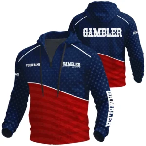 Gambler Exclusive Logo Waffle Quarter-zip Hoodie TTFSWQH3D081902GBZ